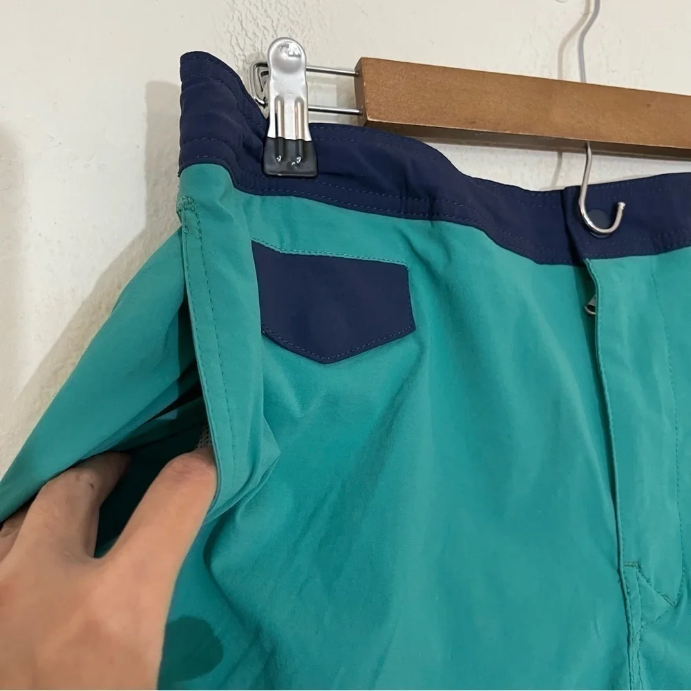 J. Crew Hi-Rise Men Swim Trunk Size 33 Blue Pockets